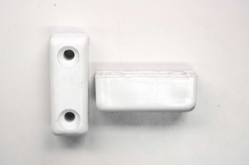 Gleiter 48x18mm, weiss, Kunststoff Distanz 30mm