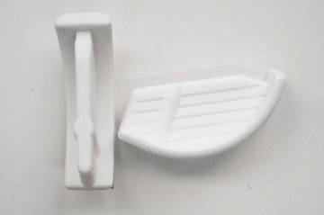 Gleiter 55x18mm, weiss, abgerundet, Tiffany 1990