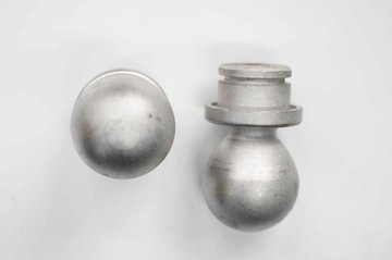 Abschlusszapfen, &Oslash;22mm, halbrund, Metal elox., 29 mm Aussen