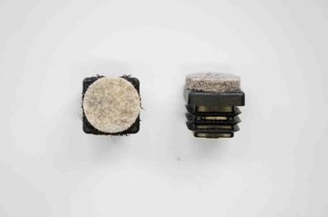 Fusszapfen 20x20mm, schwarz, Kunststoff mit Filz