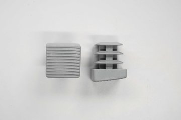 Fusszapfen 22x22mm, grau, abgeschr&auml;gt, Kunststoff