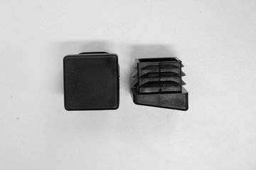 Fusszapfen 25x25mm, schwarz, abgeschr&auml;gt, Kunststoff