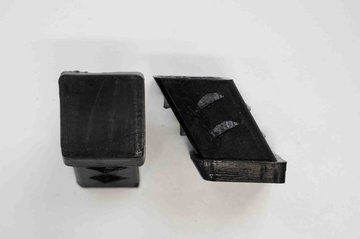 Fusszapfen 25x25mm, schwarz, abgeschr&auml;gt, Kunststoff, Aruba