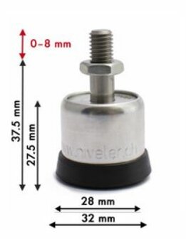 NIVELER autom. Tischfuss M10 Standard Ausf&uuml;hrung Alu natur