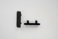 Gleiter 33x12mm, schwarz, rechteckig, Kunststoff,Dist. 17 mm