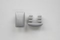 Fusszapfen 30x18mm, grau, rechteckig, Kunststoff