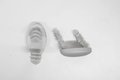 Fusszapfen 32x20mm, grau, oval, Kunststoff Pearl
