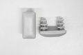 Fusszapfen 38x19mm, silber, rechteckig, Kunststoff