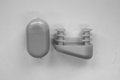 Fusszapfen 38x22mm, grau, oval, abgeschrägt, Kunstst. Modus