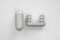 Fusszapfen 40x16mm, silber, oval, abgerundet, Kunststoff