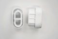 Fusszapfen 42x24mm, weiss, oval, Kunststoff