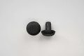 Fusszapfen Ø20mm, schwarz, halbrund flach, Gummi Altea 8m