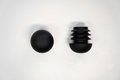Fusszapfen Ø22mm, schwarz, halbrund, Kunststoff