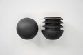 Fusszapfen Ø30mm, schwarz, halbrund, Kunststoff