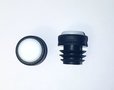 Fusszapfen Ø16mm, schwarz, mit weissem nylongleiter